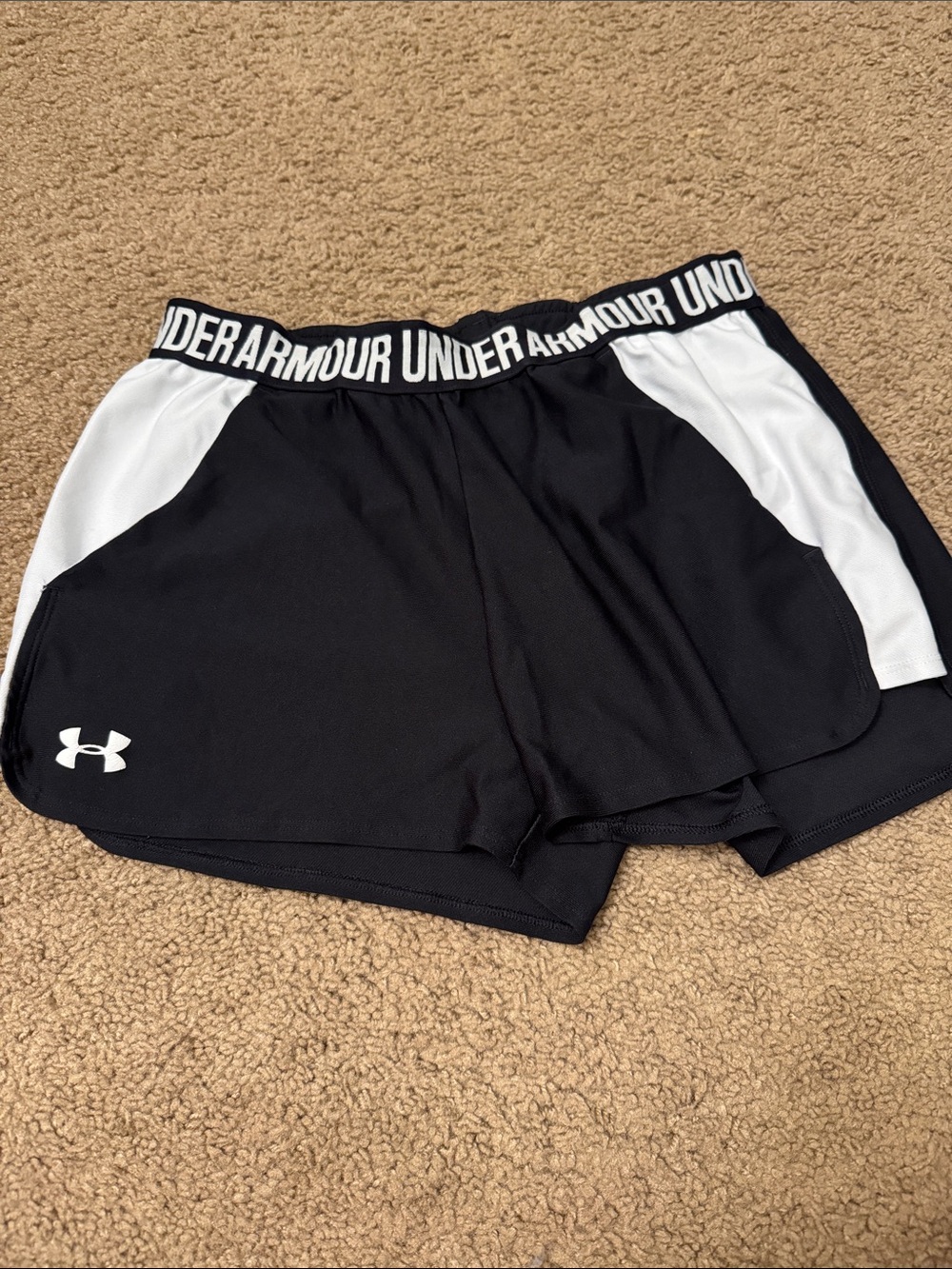 Under Armour Black & White Women's Athletic Running Shorts